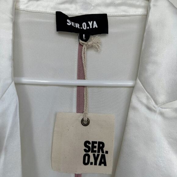 NWT Ser.O.Ya Womens Ronin Jacket White Long Sleeve Oversized Blazer Size Large - Picture 5 of 9